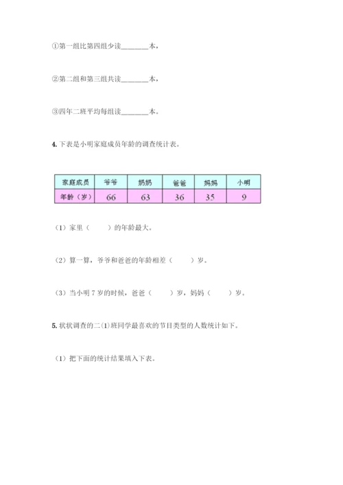 人教版二年级下册数学第一单元-数据收集整理-测试卷及答案(夺冠).docx