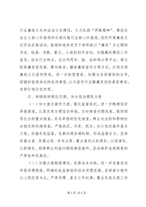 交通运输党风廉政建设和反腐败工作要点.docx