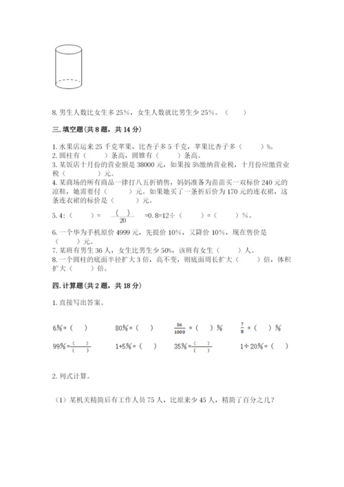 苏教版六年级下册数学期中测试卷及参考答案【突破训练】.docx