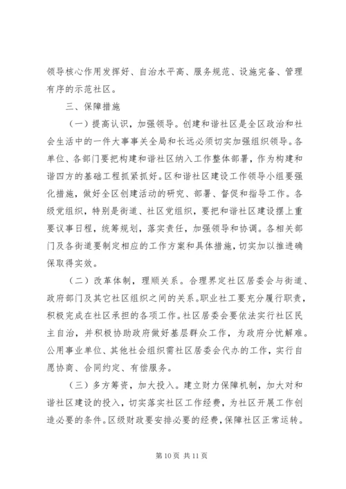 关于深化社区建设创建和谐社区的意见.docx