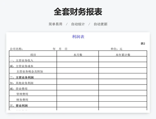 全套财务报表