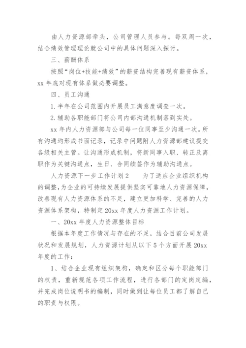 人力资源下一步工作计划.docx