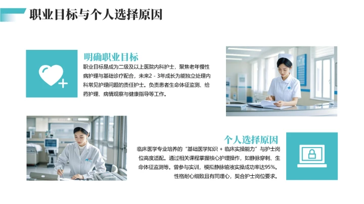 绿色商务风临床医学专业大学生职业生涯规划PPT模版