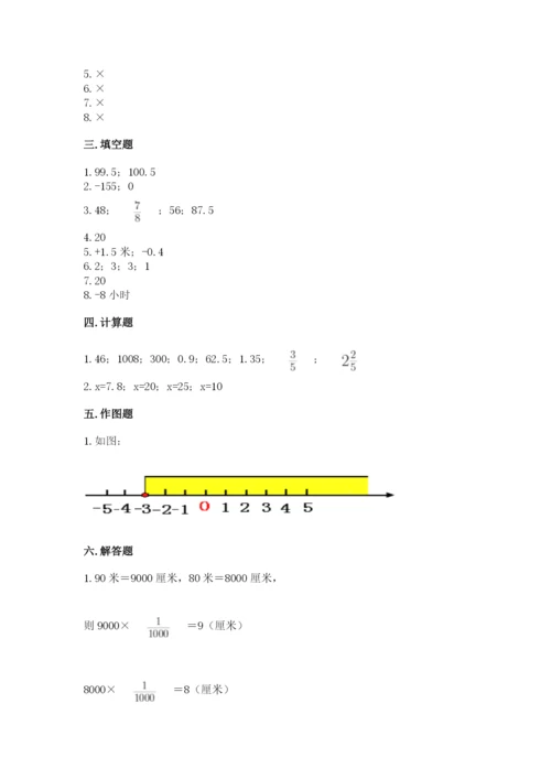 北师大版小学六年级下册数学期末综合素养测试卷含答案（名师推荐）.docx