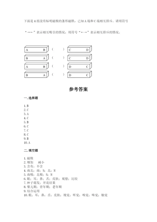 教科版二年级下册科学知识点期末测试卷及参考答案（培优）.docx