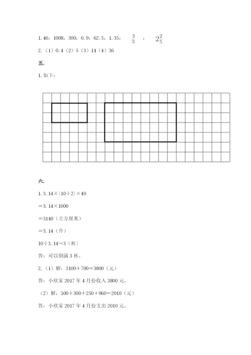 人教版数学六年级下册试题期末模拟检测卷含完整答案（典优）.docx