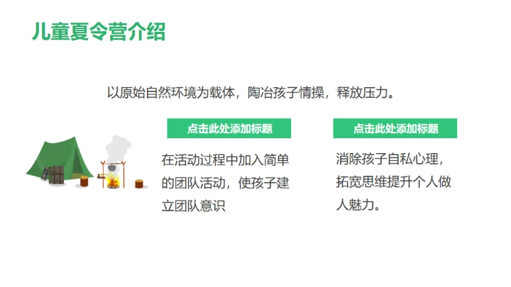 儿童夏令营活动策划方案通用PPT模板