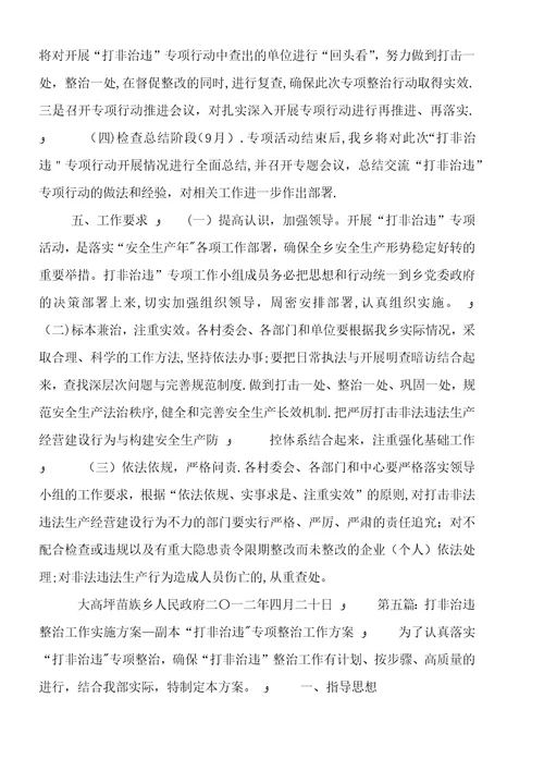 打非治违整治工作实施方案