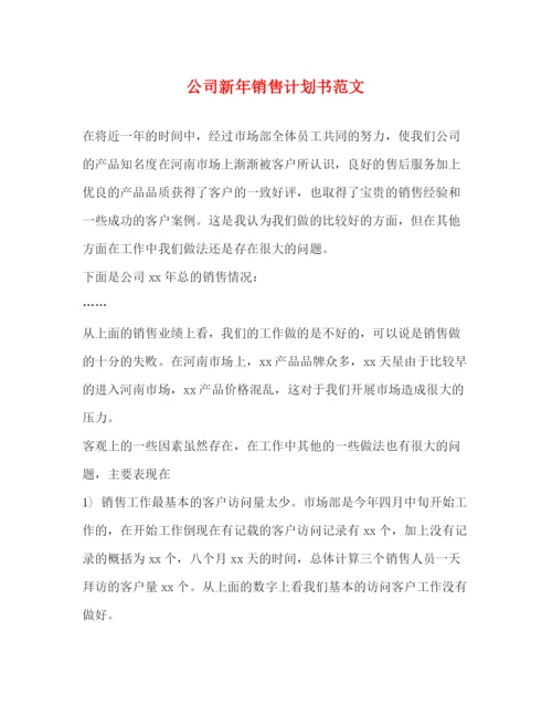 精编之公司新年销售计划书范文.docx