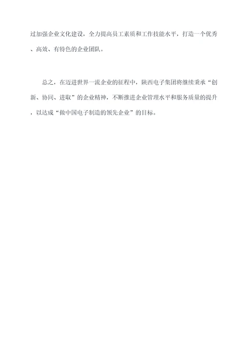 陕西电子集团工作报告
