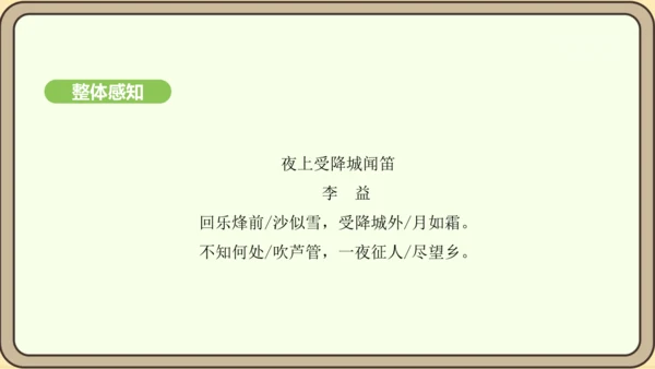 七年级语文上册第三单元课外古诗词诵读（一）-夜上受降城闻笛 课件（20张PPT)