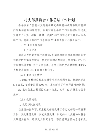 村支部委员会工作总结工作计划.docx