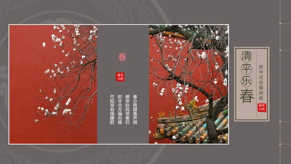 古风清平乐黄鹂鸟中国风相册PPT模板