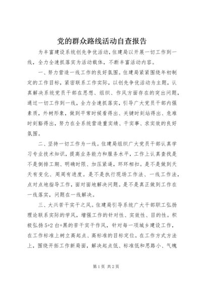 党的群众路线活动自查报告.docx