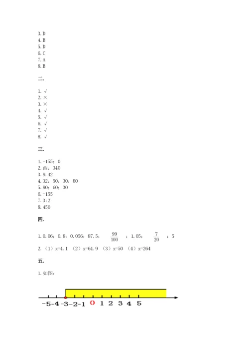 青岛版小升初数学模拟试卷附参考答案（典型题）.docx