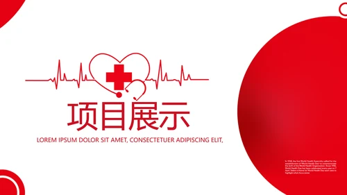 红色爱心医疗健康检查工作总结汇报动态PPT模板