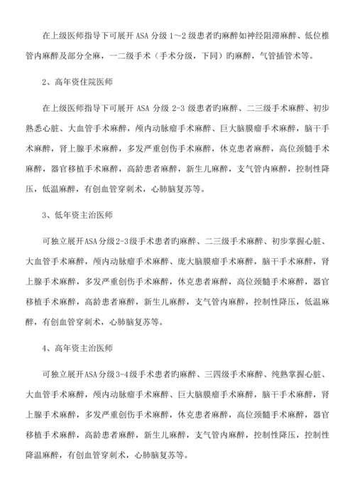 麻醉医师资格分级授权管理制度.docx