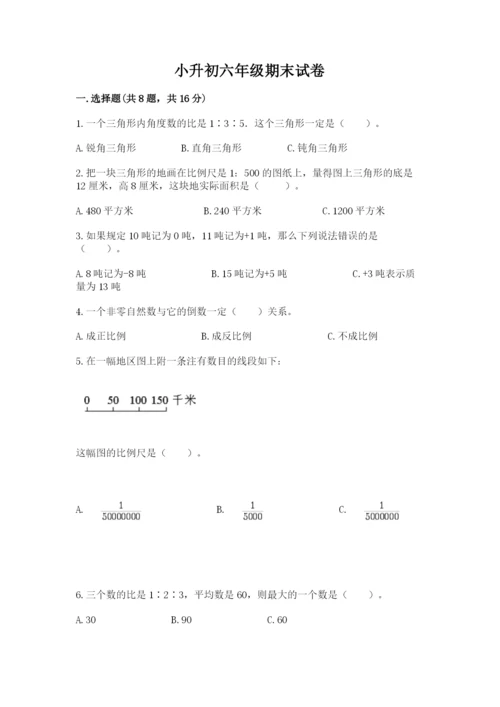 小升初六年级期末试卷附答案下载.docx