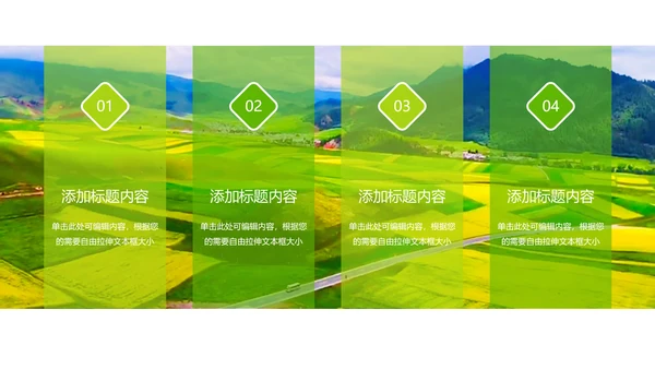 绿色唯美乡村旅游新农村建设PPT模板
