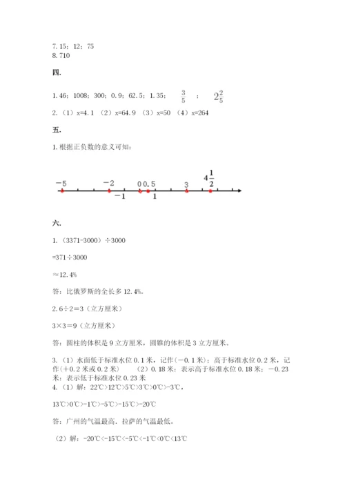 沪教版六年级数学下学期期末测试题精品【黄金题型】.docx