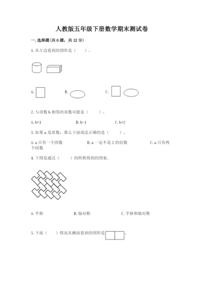 人教版五年级下册数学期末测试卷带答案（轻巧夺冠）.docx