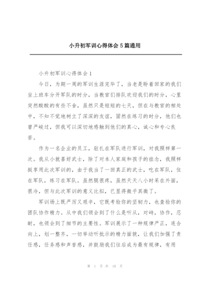 小升初军训心得体会5篇通用.docx