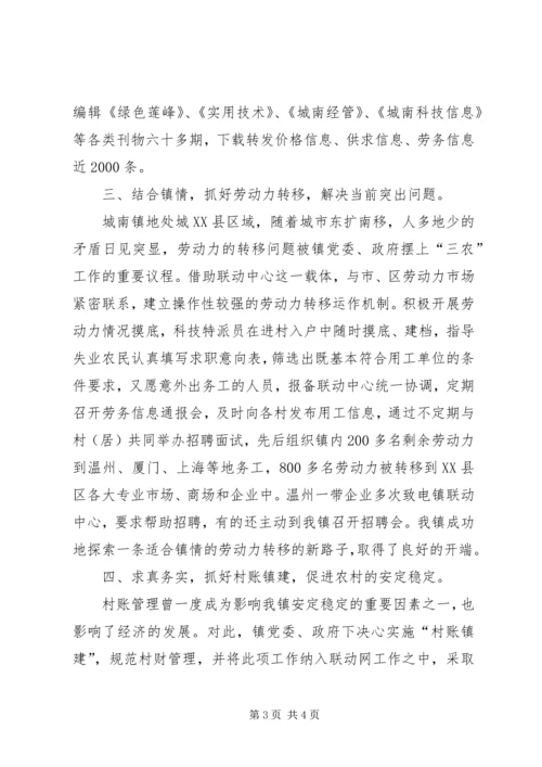 城南镇农村社会服务联动网建设情况汇报情况报告_1.docx