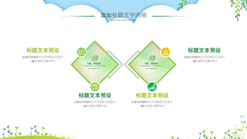 绿色清新清明踏青文明祭扫主题班会ppt