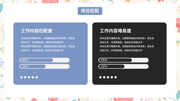 卡通小清新花卉插画个人求职简历PPT模板