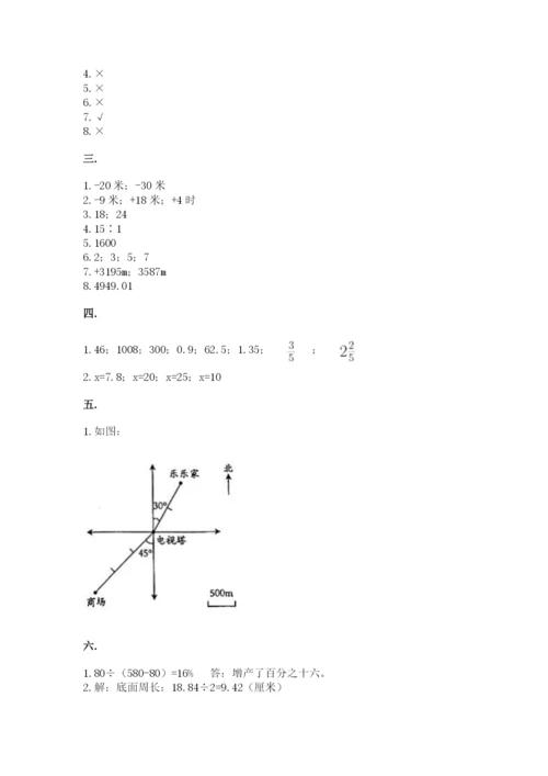 苏教版六年级数学小升初试卷及参考答案【培优b卷】.docx