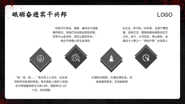 深色简约南京大屠杀PPT模板宣传PPT动态PPT国家公祭日