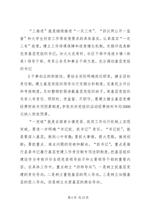 全省基层党建工作培训研讨会精神传达提纲.docx