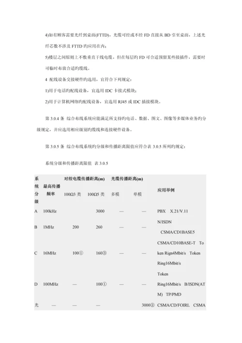 优质建筑与优质建筑群综合布线系统关键工程设计基础规范.docx