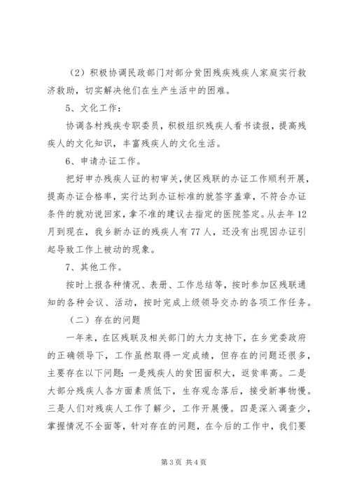 乡镇残联年度民生工作总结.docx