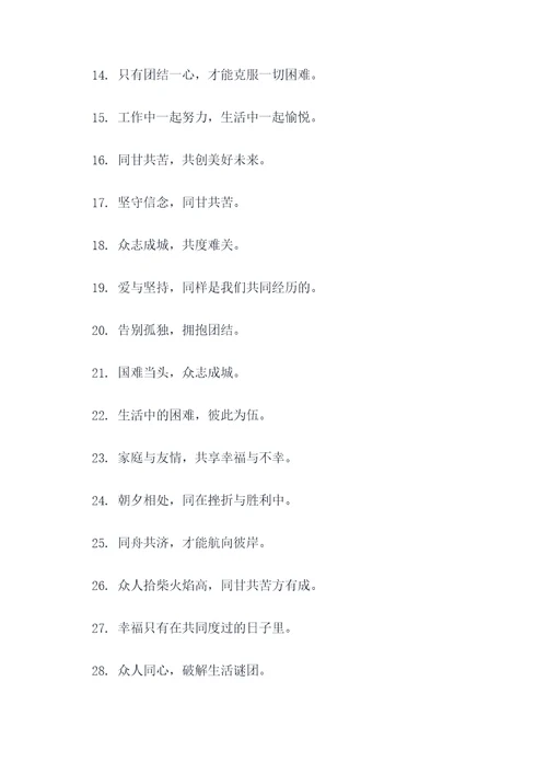 关于同甘共苦的口号