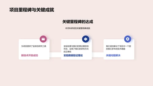 月度科研成果汇报PPT模板
