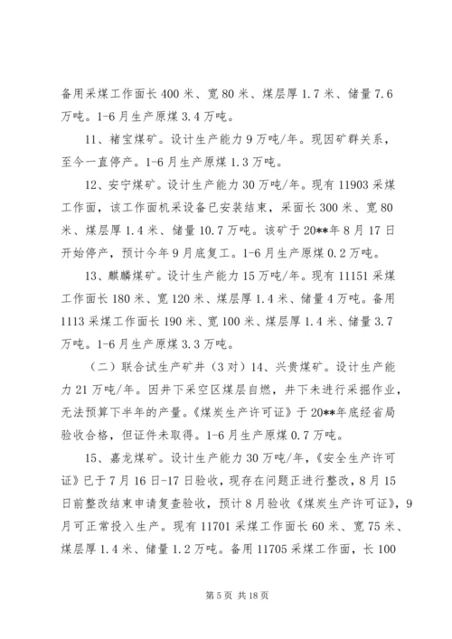 县煤炭安全生产经营情况调研报告.docx