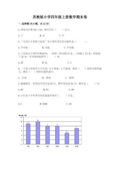 苏教版小学四年级上册数学期末卷精选.docx