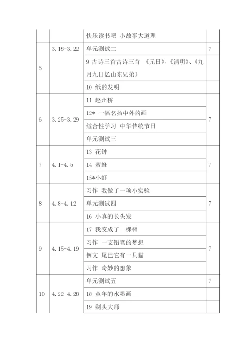 部编版三年级语文下册教学工作计划及进度表(2篇).docx