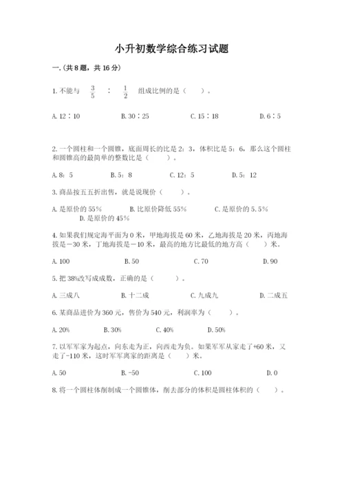 小升初数学综合练习试题精品有答案.docx