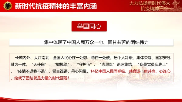 大力弘扬新时代伟大抗疫精神ppt模板
