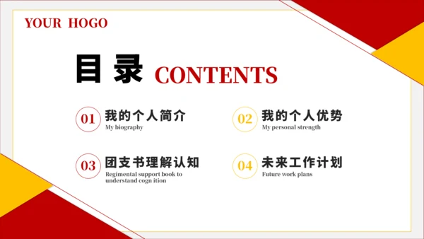 红黄色简约风大学班长竞选PPT模板