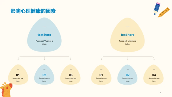 黄色插画儿童心理健康培训课件PPT模板