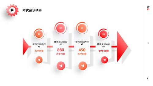 红色微立体公司工作务虚会PPT