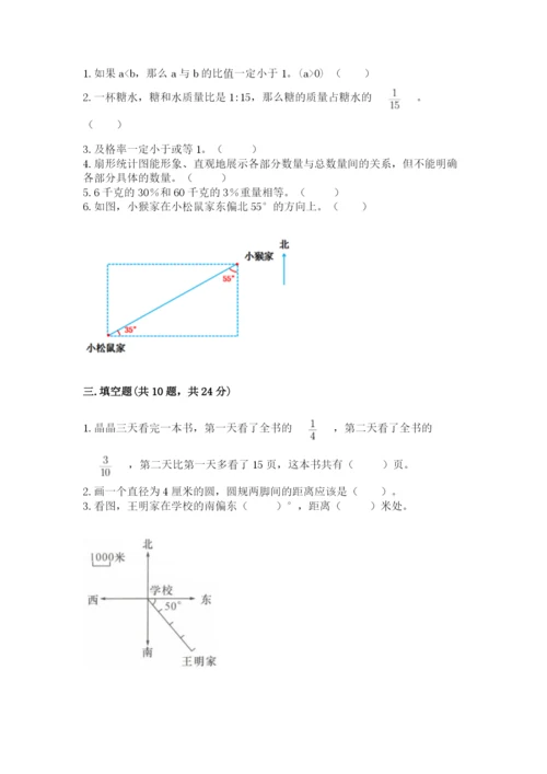 人教版六年级上册数学期末测试卷含答案【b卷】.docx