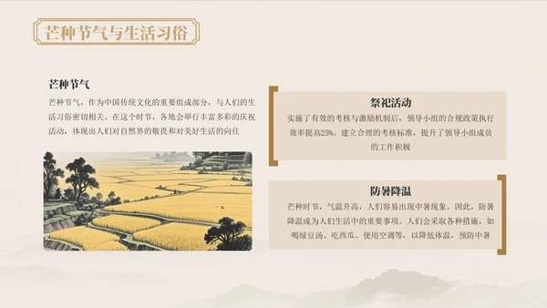 浅粉色中国风芒种节气的传统文化与习俗ppt模版