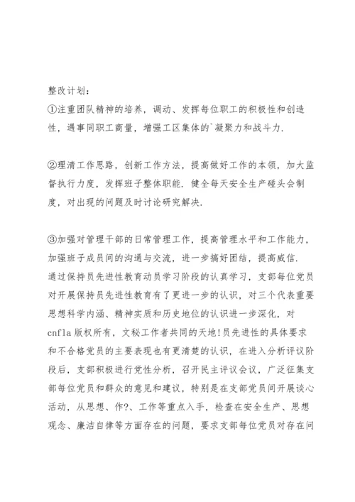 党支部班子查摆问题清单及整改措施.docx