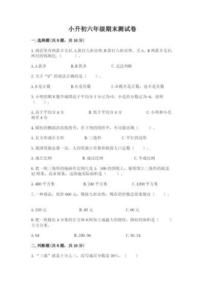 小升初六年级期末测试卷【培优a卷】.docx