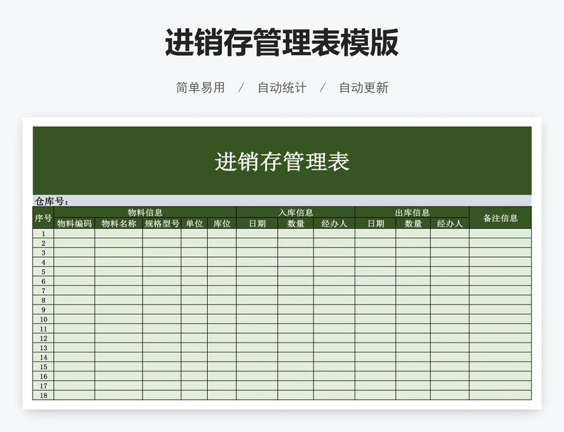进销存管理表模版